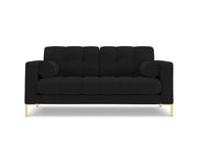 Cosmopolitan Design - Divano "Bali" 2 posti in tessuto strutturato nero 