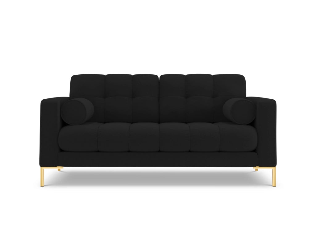 Cosmopolitan Design - Divano "Bali" 2 posti in tessuto strutturato nero 