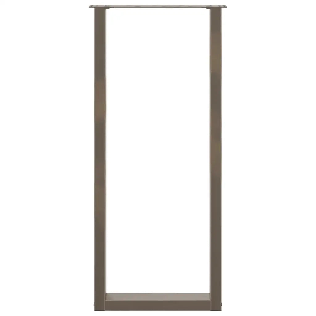 Gambe per tavolo da bar a forma di U 2 pz in acciaio naturale 40x(110-111) cm 4013243