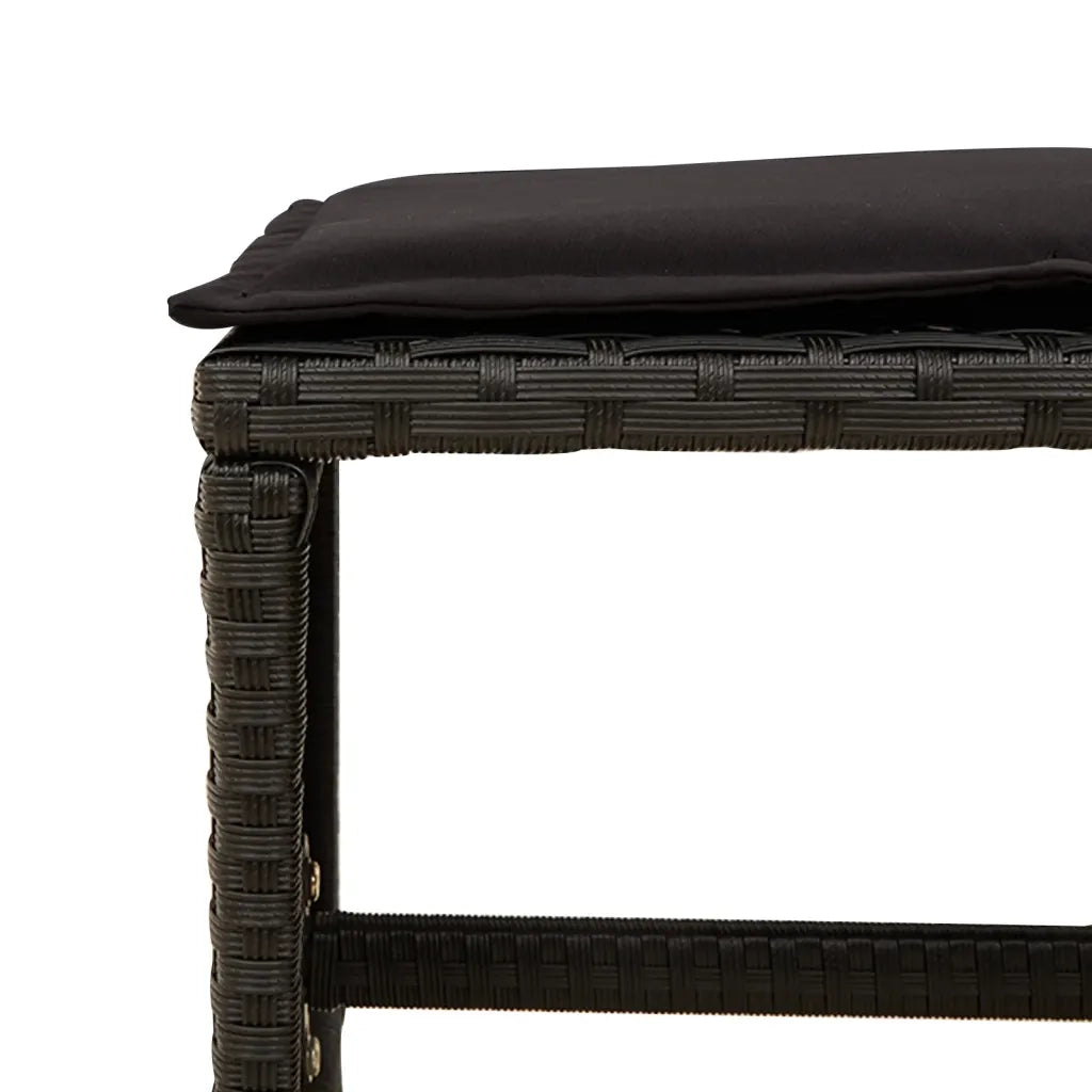 Set da Pranzo da Giardino 13pz con Cuscini Nero in Polyrattan 3277926