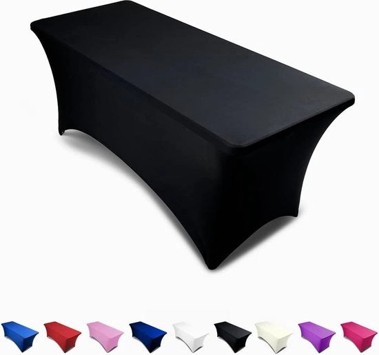 Tavolo coperto impermeabile - lusso - 182,9 cm di elastano con forma aderente per superfici rettangolari - grandi tavoli per DJ, feste e eventi - colore nero