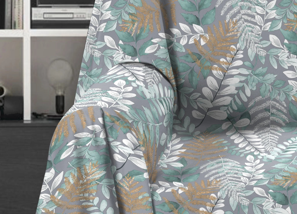 Telo Arredo Granfoulard Copritutto Salvadivano 100% Cotone Disegno Foglie - Matrimoniale - Foglie