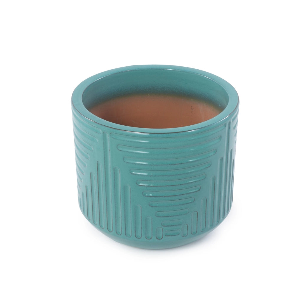 VASO DA FIORI IN CERAMICA Ø 42 CM CIANO, SINGOLO