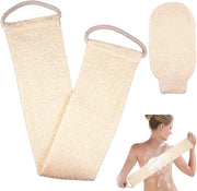 Scrubband per intera schiena, set di scrub per intera schiena, guanti per scrub corpo, per intera schiena, massaggiante e doccia. Adatto per docce per schiena e corpo, unisex (beige).