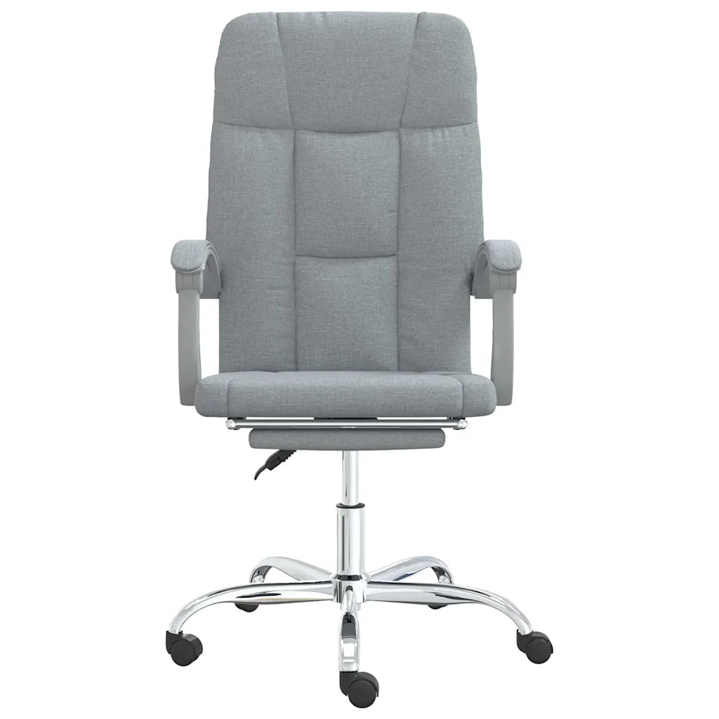 Sedia per studi-Poltrona da Ufficio Reclinabile Grigio Chiaro in Tessuto 373390