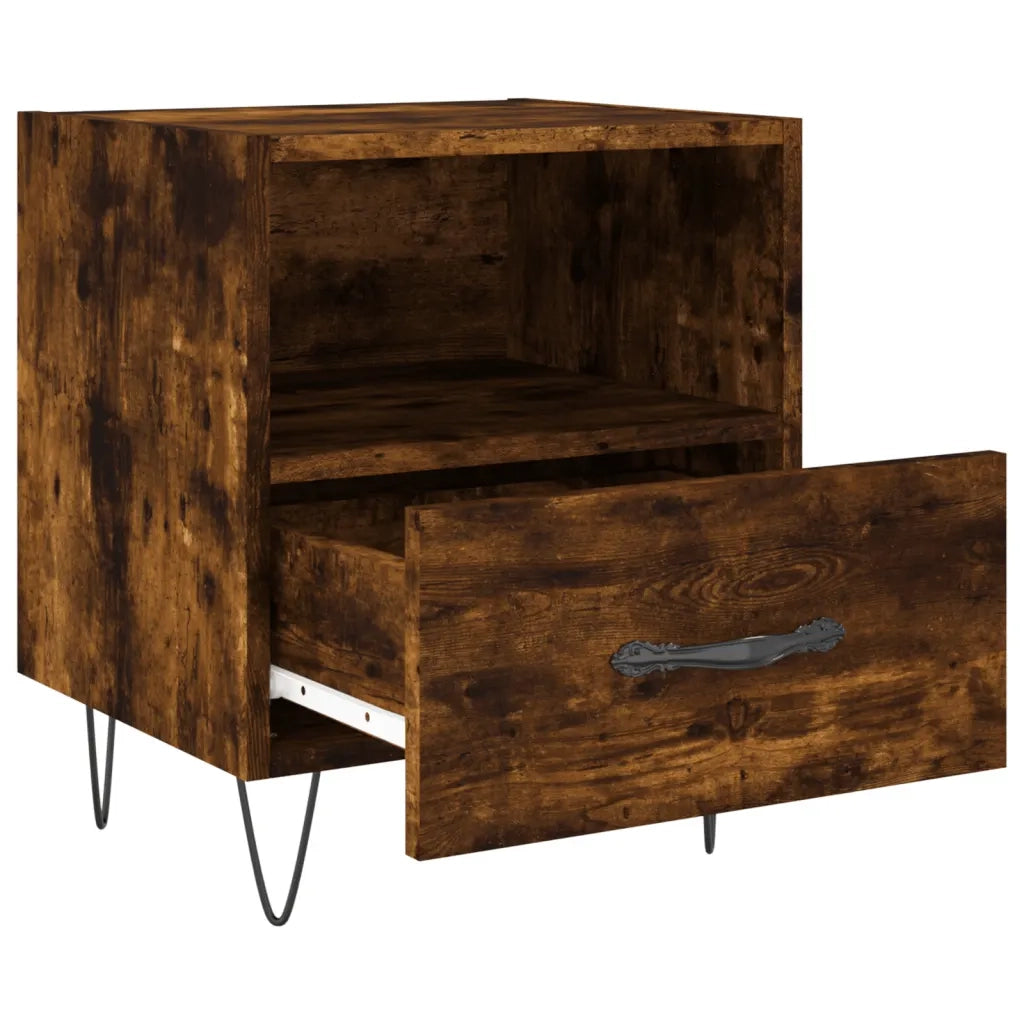 Comodino Rovere Fumo 40x35x47,5 cm in Legno Multistrato 827430
