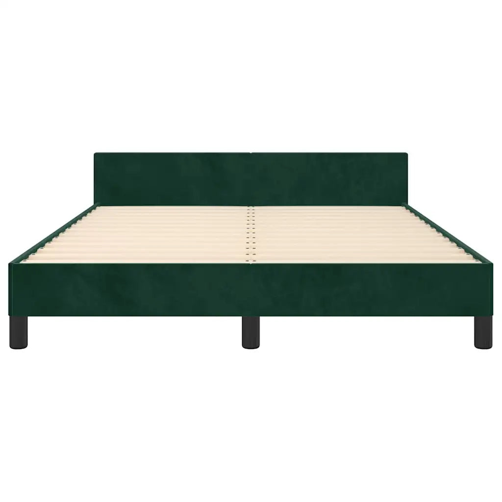 Letto matrimoniale | Letto per adulti | Giroletto senza Materasso Verde Scuro 140x200 cm in Velluto