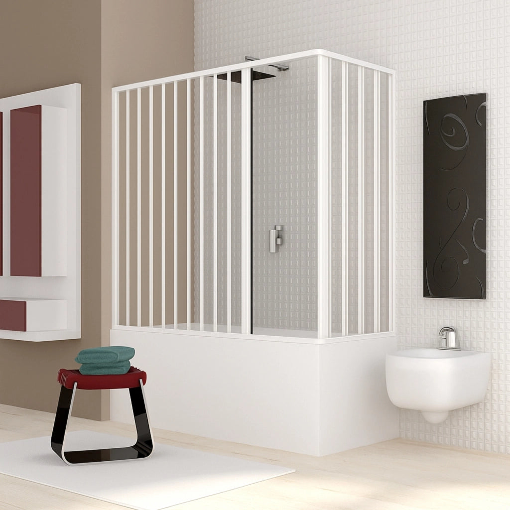 Box vasca estensibile a soffietto in pvc bianco con apertura centrale *** misure 70x160 cm, confezione 1