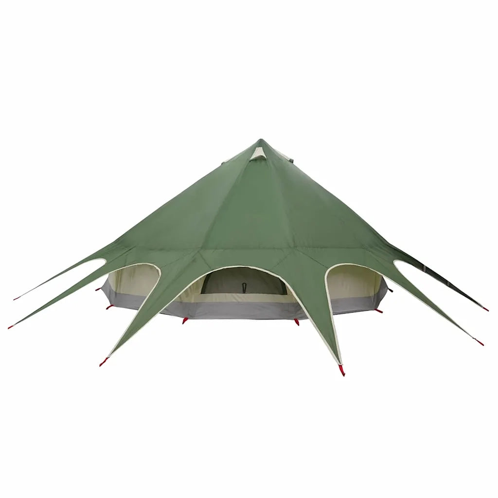 Tenda Teepee per 7 Persone Verde e Grigio 600 x 600 x 347 cm 42004014