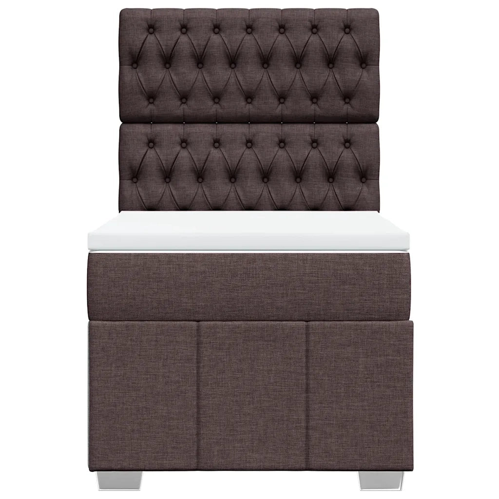 Giroletto a Molle con Materasso Marrone Scuro 90x200 cm Tessuto