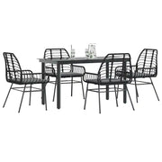 vidaXL Set da Pranzo da Giardino con Cuscini 5 pz Polyrattan Vetro