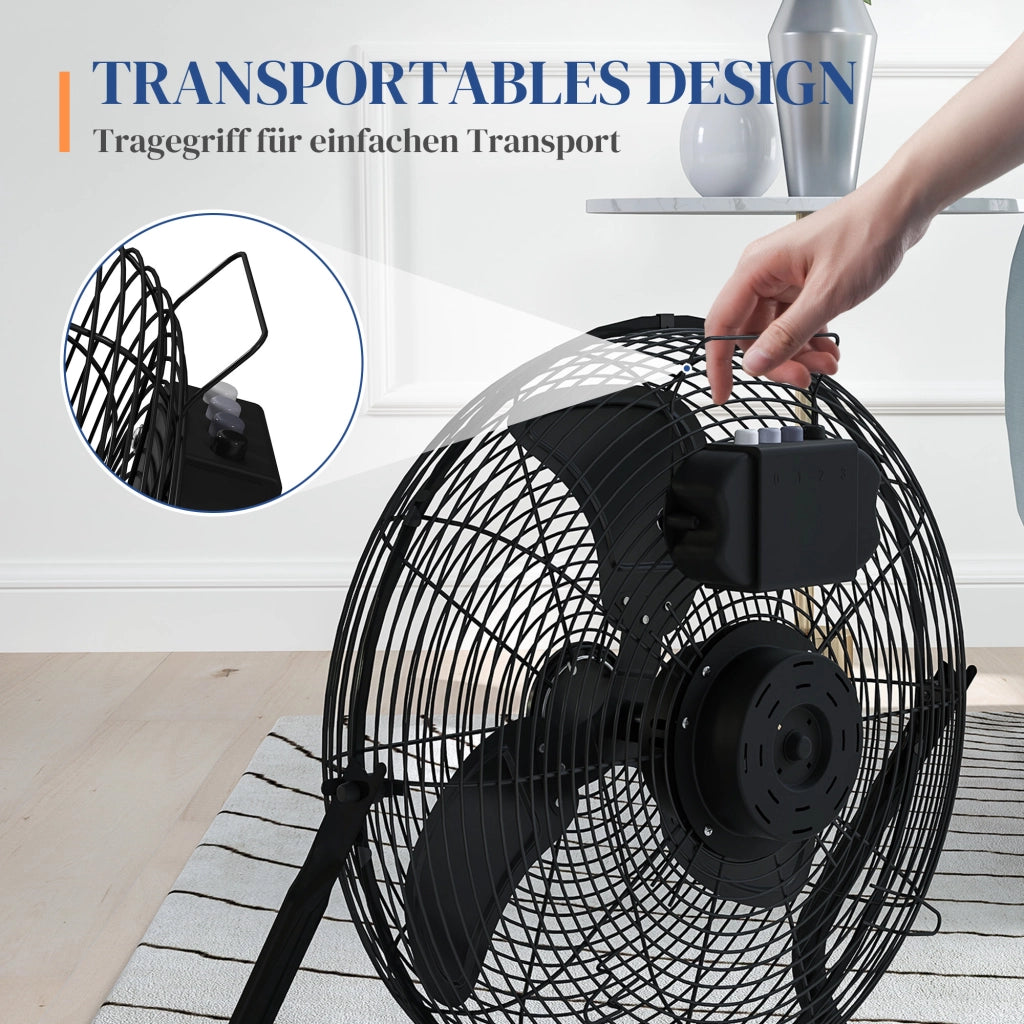 Ventilatore da Tavolo Elettrico ¨C zephmum ¨C Nero, Angolo Regolabile 120¡ã, 4 Velocit¨¤