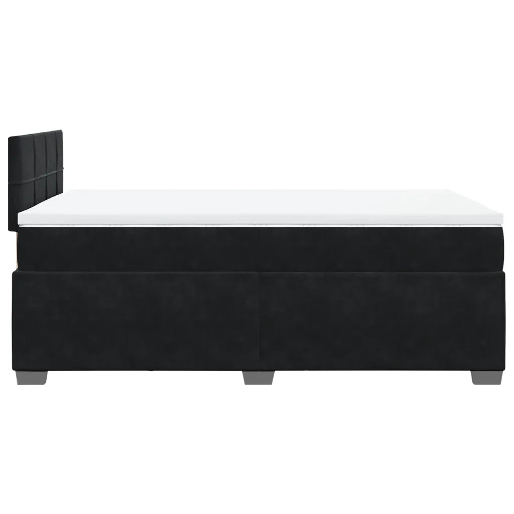 Giroletto a Molle con Materasso Nero 120x190 cm in Velluto 3286260