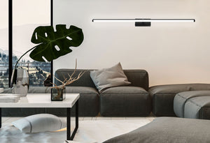 Lampada Da Parete Da Bagno Led Sopra Specchio 20w 100cm APP375-1W Nero