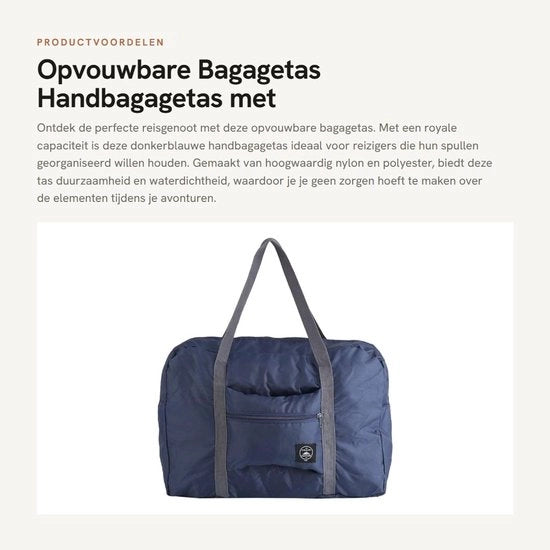 Bagagetas Opvougbile con Telaio - Impermeabile Nylon - Grande Spazio di Stoccaggio - Compatibile con Carrello - Bagagetas a Mano - Materiale Duraturo - Valigetta Portatile