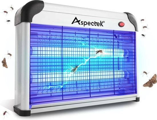 Ucciditore insetti - Lampada potente per zanzare - Sospesa - Catturatore zanzare - Lampada insetti - 20W UV - Per interni - Catturatore zanzare silenzioso - Lampada zanzare - Antizanzare - Bianco