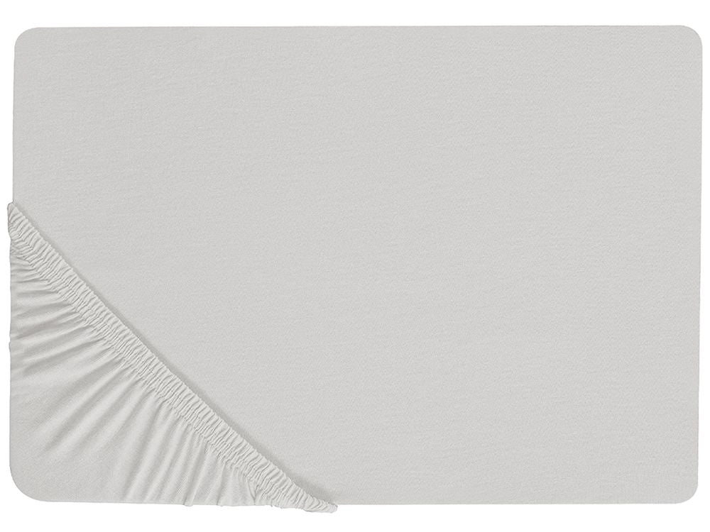 Lenzuolo con angoli cotone grigio chiaro 160 x 200 cm con bordi elastici modello classico a tinta unita camera da letto classica