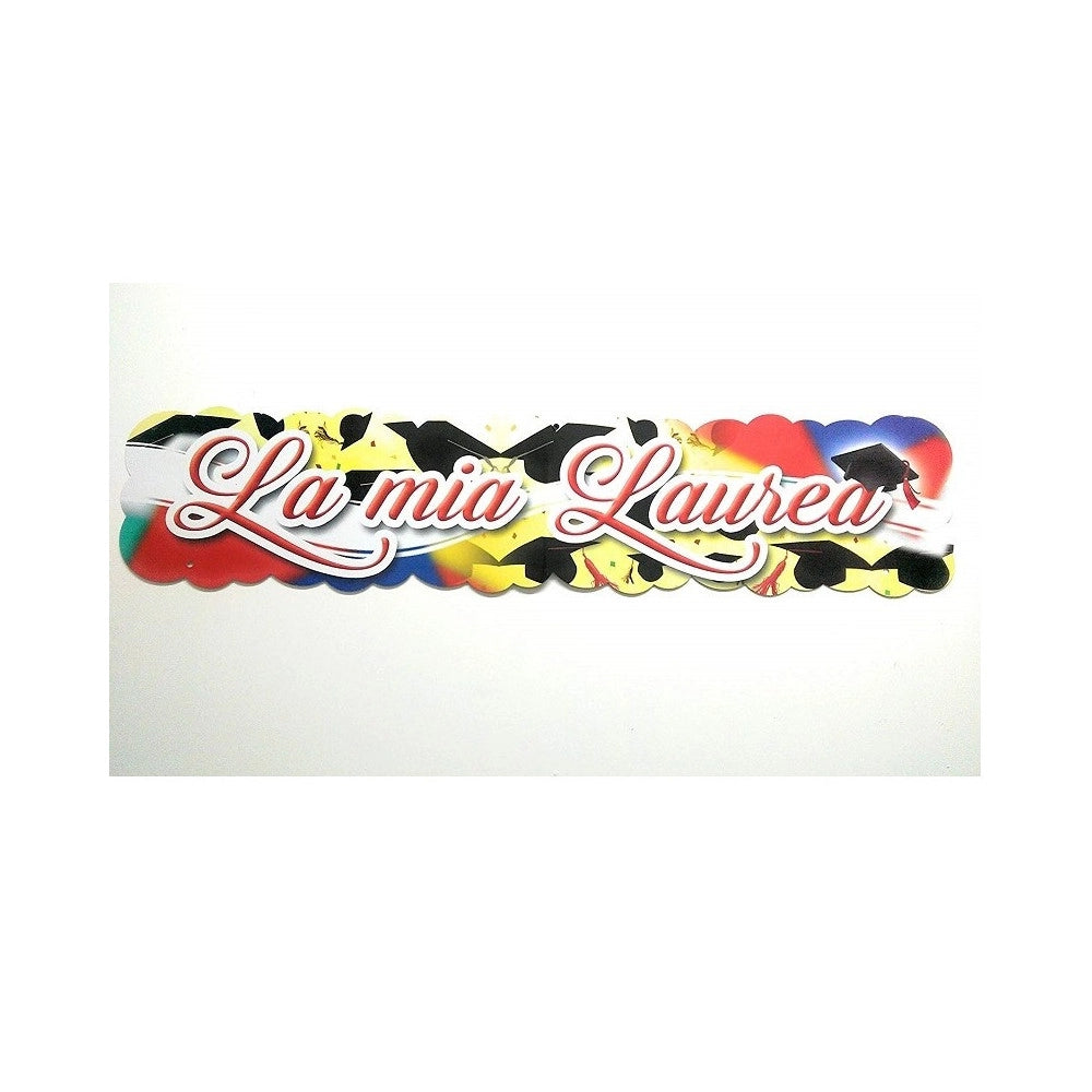 Trade Shop - Set 2 Festoni Festone Scritta La Mia Laurea Multicolore Festa Laurea 100cm Party -