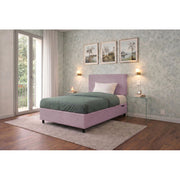 Letto imbottito Singolo 80x200 cm Flat - Contenitore,Glicine,Microfibra