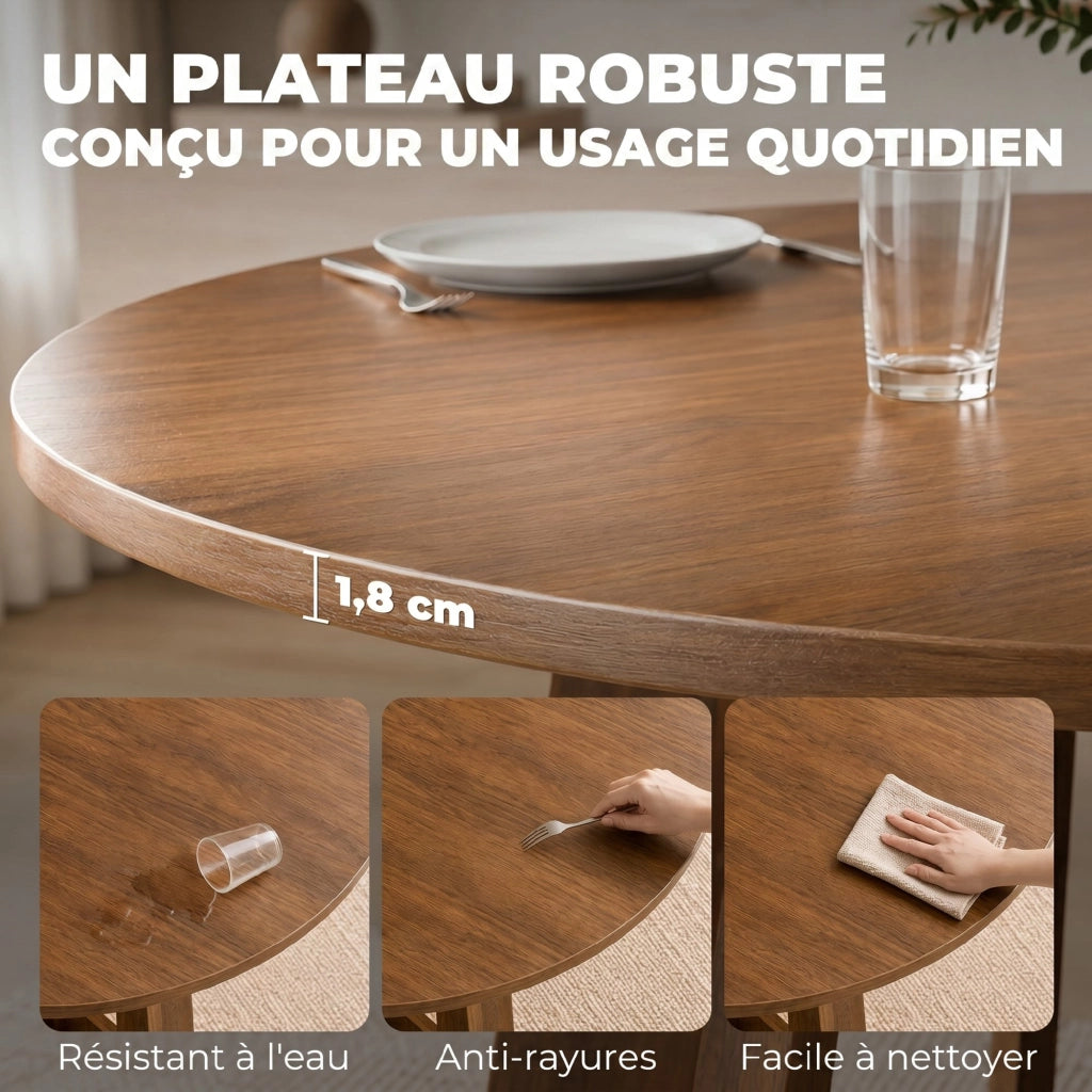 Tavolo da pranzo rotondo per 4 persone ¨C Xylo ¨C ? 110 cm base a croce legno marrone