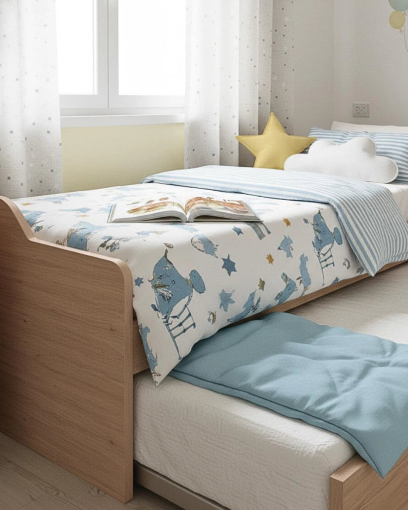 Letto attrezzato Jonny - Letto salvaspazio moderno per cameretta - Struttura virginia - Letto estraibile inferiore - Rete a doghe inclusa e materassi esclusi_