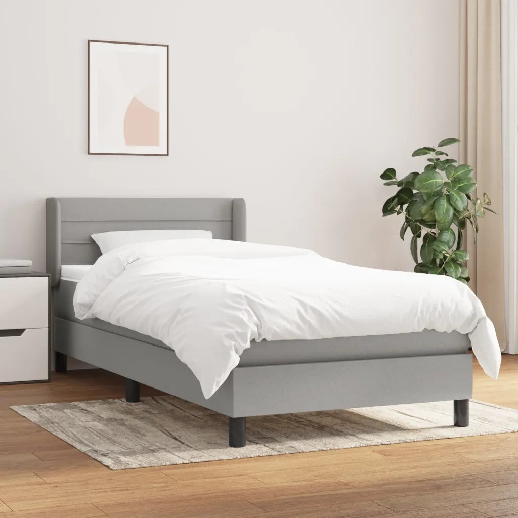Giroletto a Molle con Materasso Grigio Chiaro 80x200 cm Tessuto cod mxl 64800