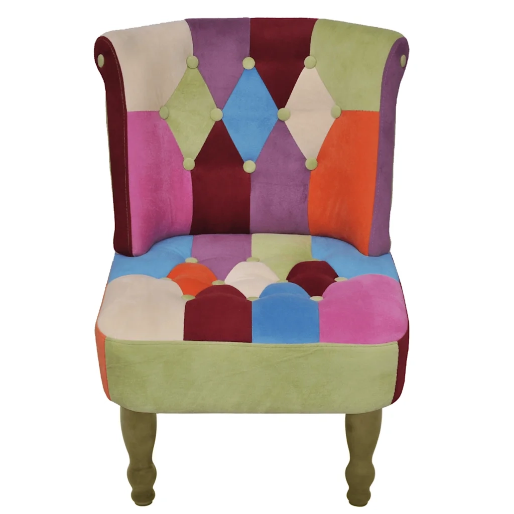 Poltrone Francesi 2 pz Design Patchwork in Tessuto 240810