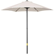 OMBRELLONE DA GIARDINO 2X2M ROTONDO CON PALO CENTRALE IN ALLUMINIO E POLIESTERE CREMA