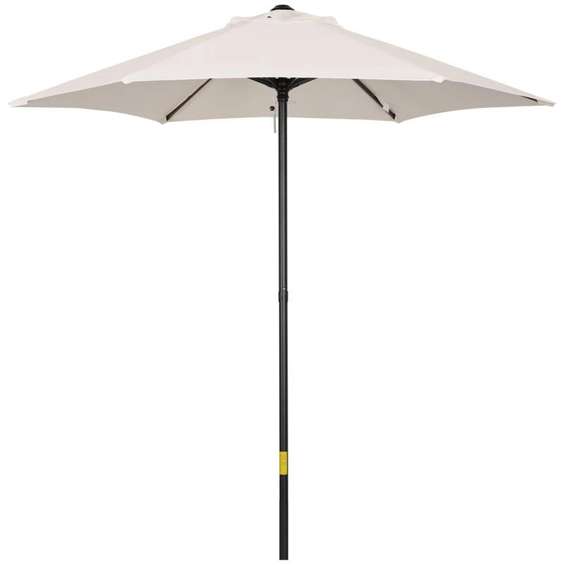OMBRELLONE DA GIARDINO 2X2M ROTONDO CON PALO CENTRALE IN ALLUMINIO E POLIESTERE CREMA