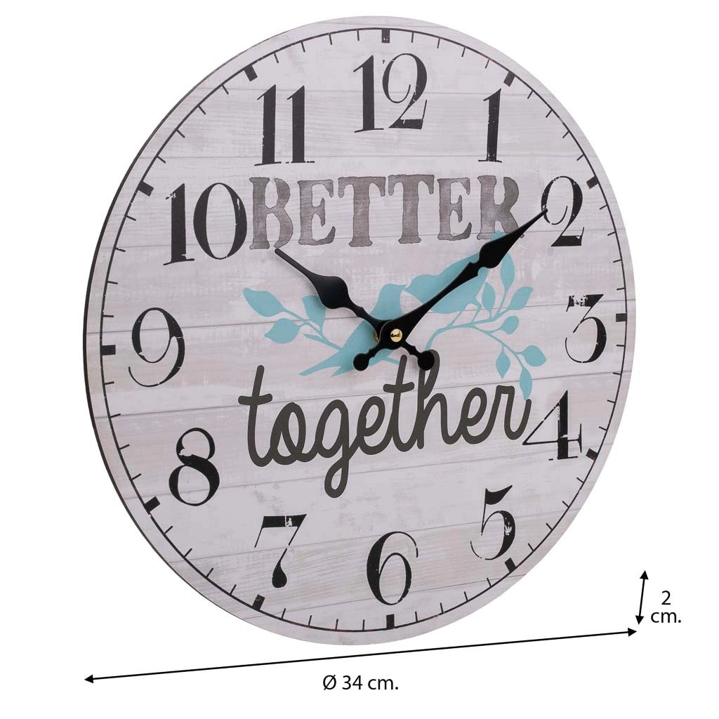 Orologio da parete in legno bianco d34x2h