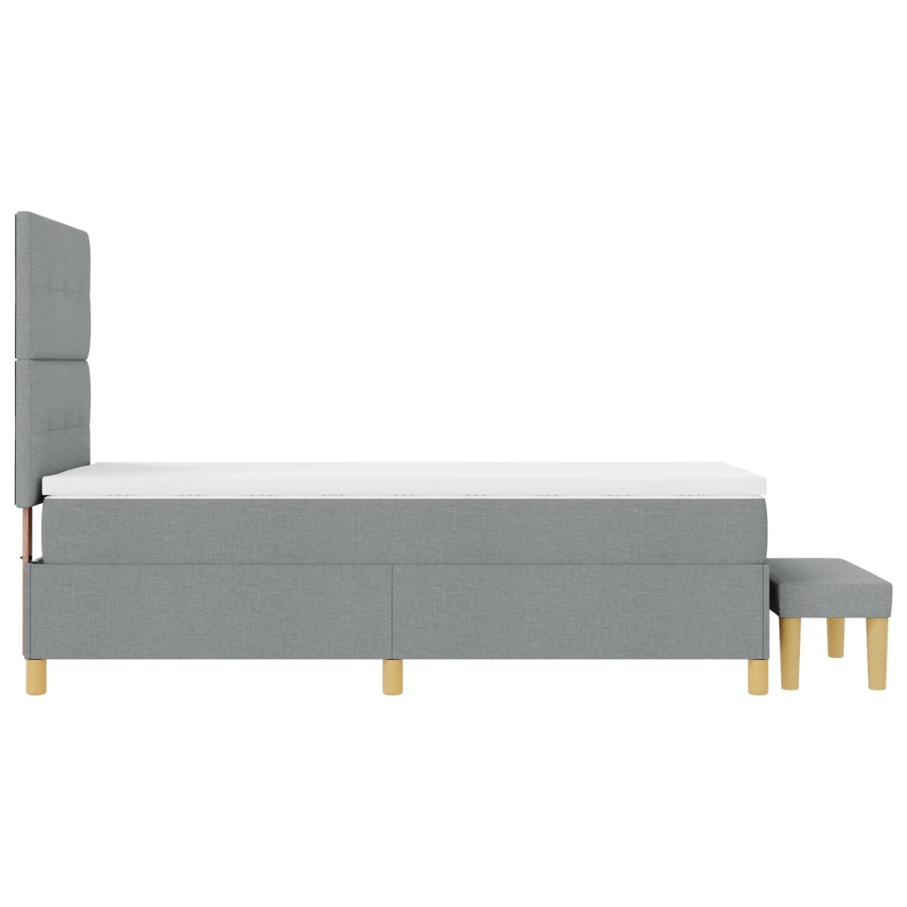Letto a Molle con Materasso e Panchina Grigio Chiaro 80x200 cm Tessuto