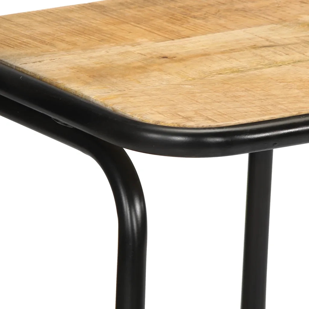 Sgabelli da Bar 2 pz 46x35,5x80 cm Legno Massello Grezzo Mango 4013530