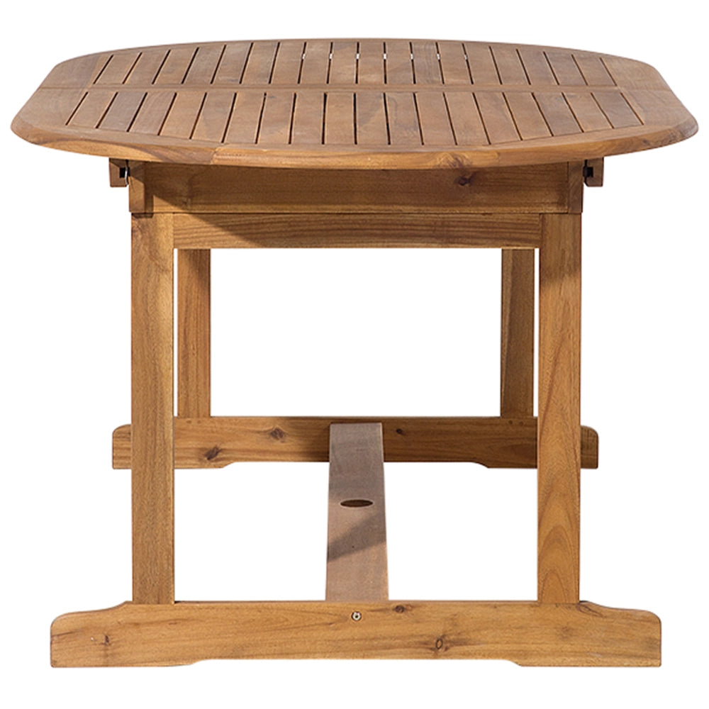Set da pranzo per esterni in legno di acacia chiaro con cuscini grigio scuro tavolo a 8 posti sedie pieghevoli design rustico
