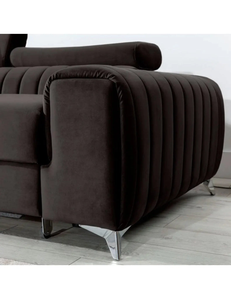 Divano ad angolo sinistro Grigio scuro convertibile 3 posti JAYSON design contemporaneo