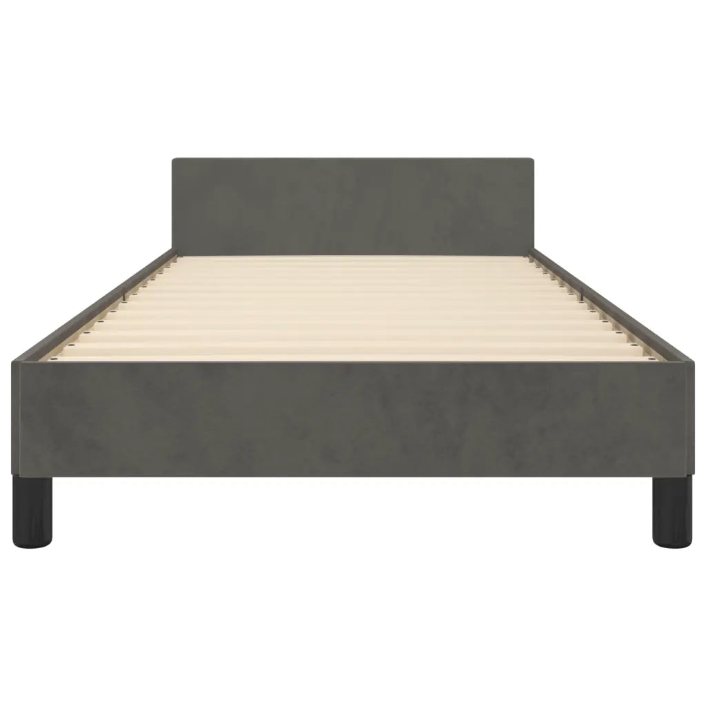 Giroletto senza Materasso Grigio Scuro 90x190 cm Velluto