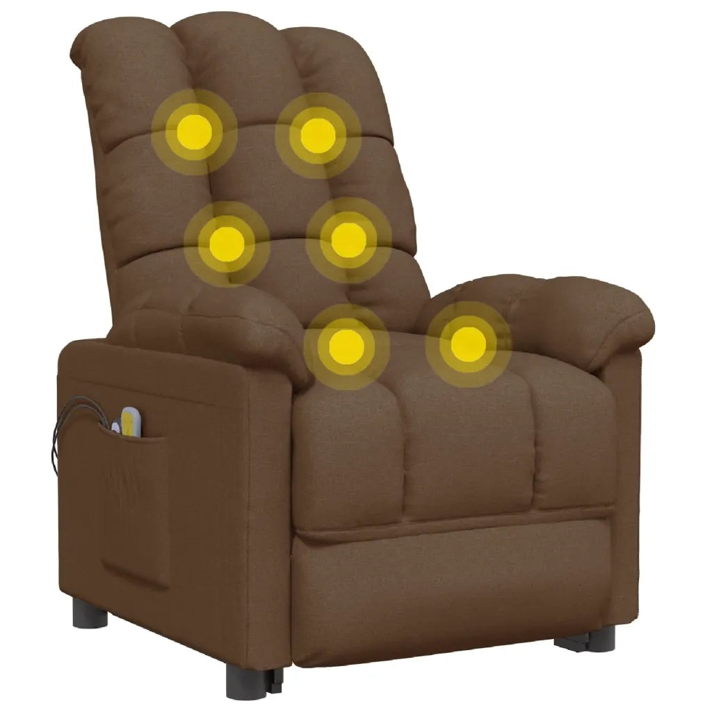 Poltrona Massaggiante Elettrica Marrone in Tessuto 3073762