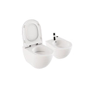 Coppia Di Sanitari Azzurra Ceramica Sospesi Senza Brida Bianco Lucido "Comoda"