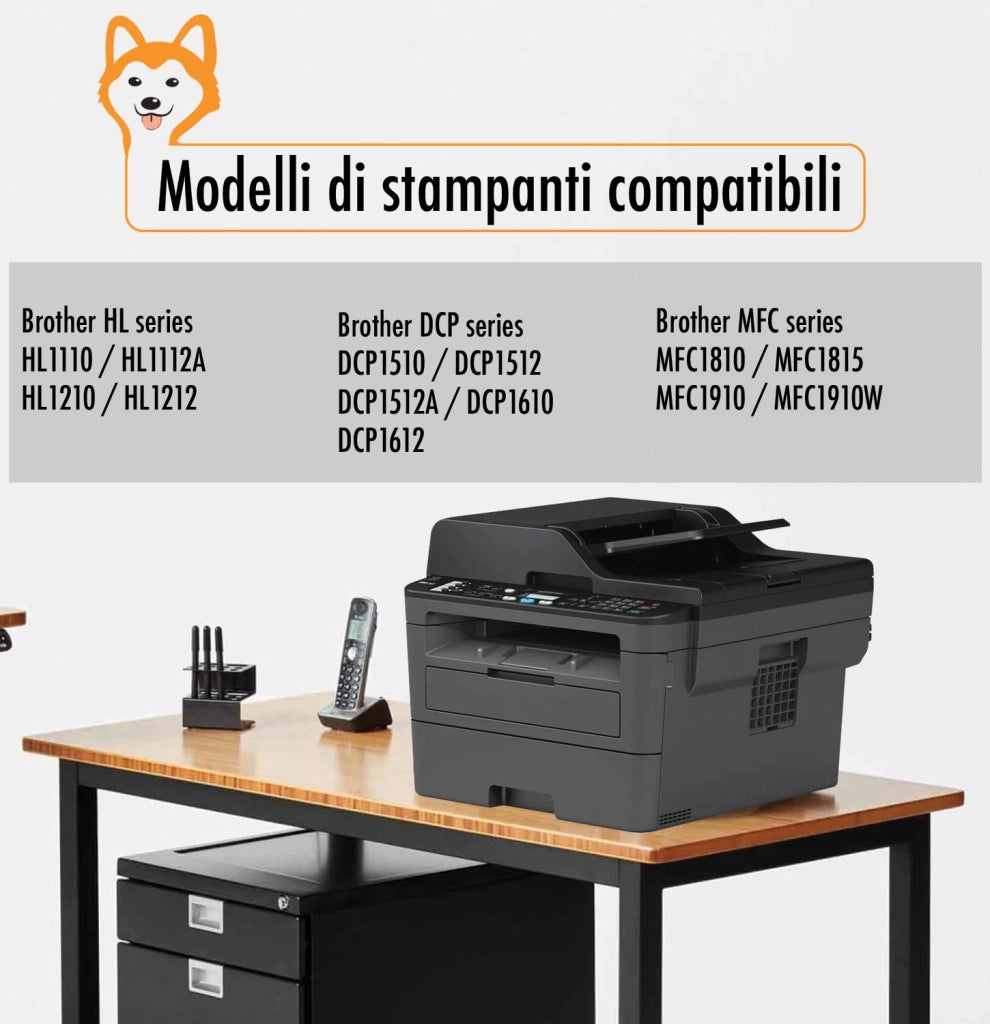 Toner Brother TN1050 Compatibile AkitaINK Nero