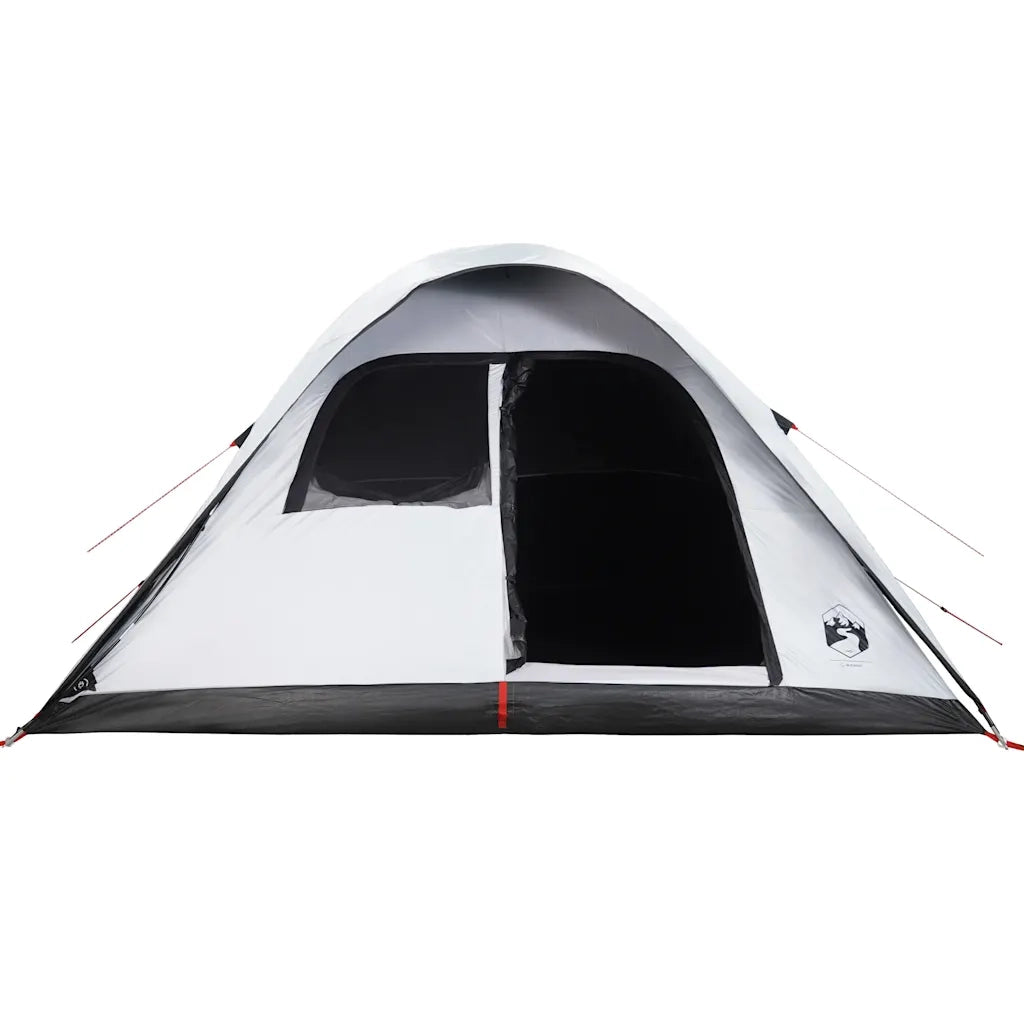 Tenda Familiare a Cupola 6 Persone Bianca Tessuto Impermeabile 94558