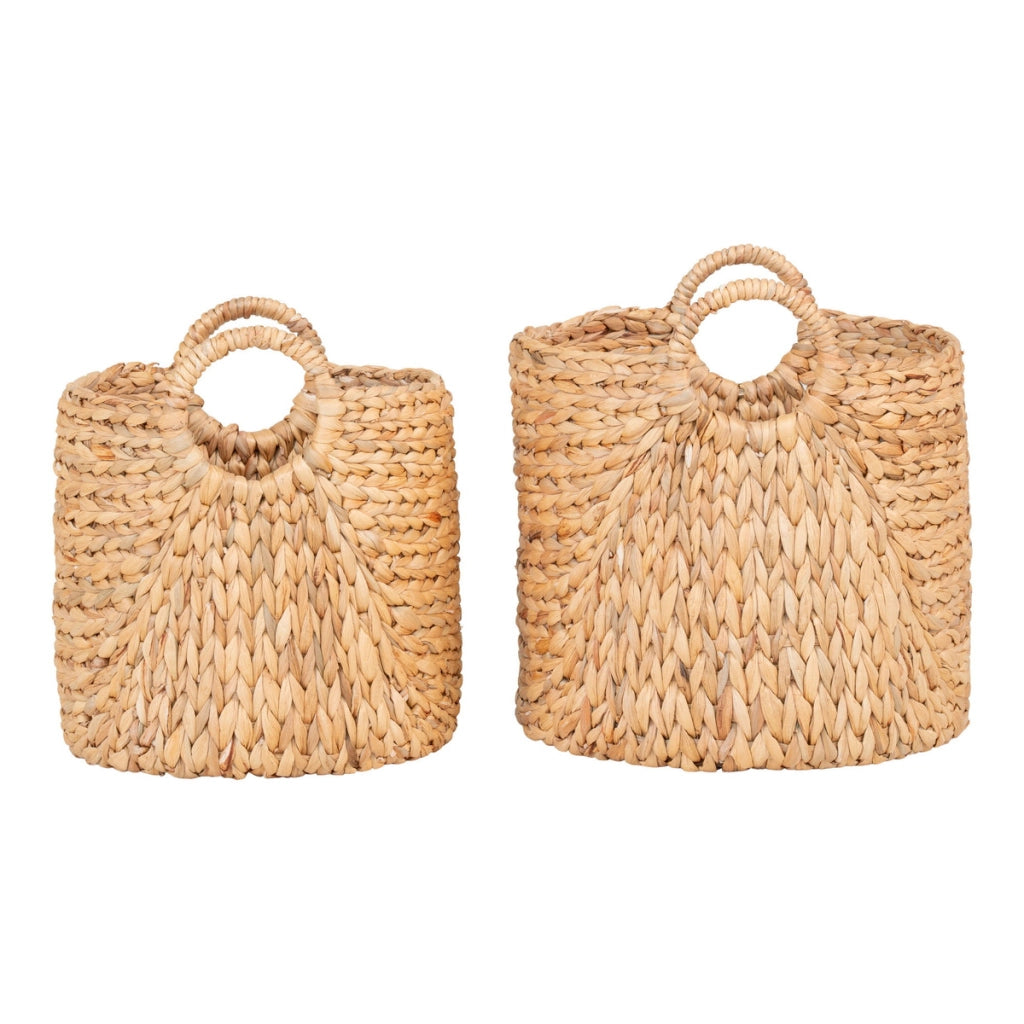 Set di 2 Cesti Portaoggetti Passo, Marrone, Giacinto d'Acqua, 30x30x34 cm