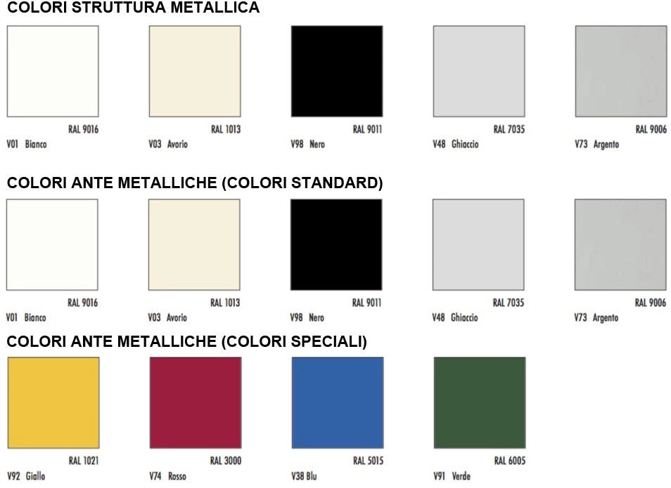 Armadio casellario in metallo verniciato a 6 vani cm. 120x47x176h
