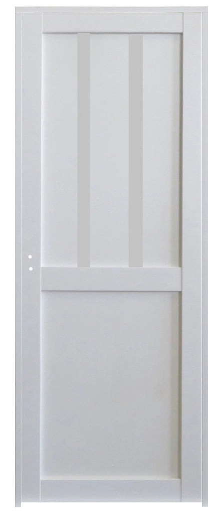 blocco porta officina 2 pannelli bianchi Larghezza 73 Spingendo dritto