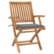 Sedie da Giardino Pieghevoli con Cuscini 4 pz Massello di Teak 3072724