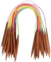 Set di forbici da maglia a doppio ago per bambù circolare 18 pezzi - 40 cm/15,7 pollici - tubo colorato - alta qualità e servizio