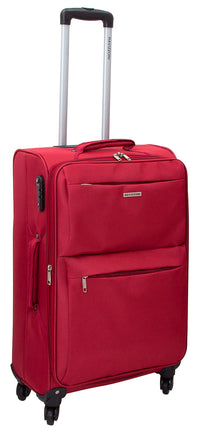 Set 3 Valigie Trolley Morbide in Poliestere 4 Ruote TSA Ravizzoni Singapore Rosso Mattone