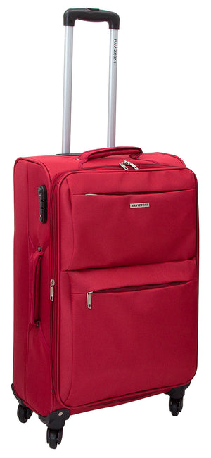 Set 3 Valigie Trolley Morbide in Poliestere 4 Ruote TSA Ravizzoni Singapore Rosso Mattone