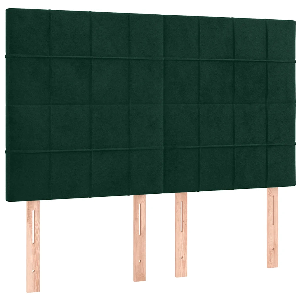 Testiera Verde Scuro 144x5x118/128 cm Velluto 3116383