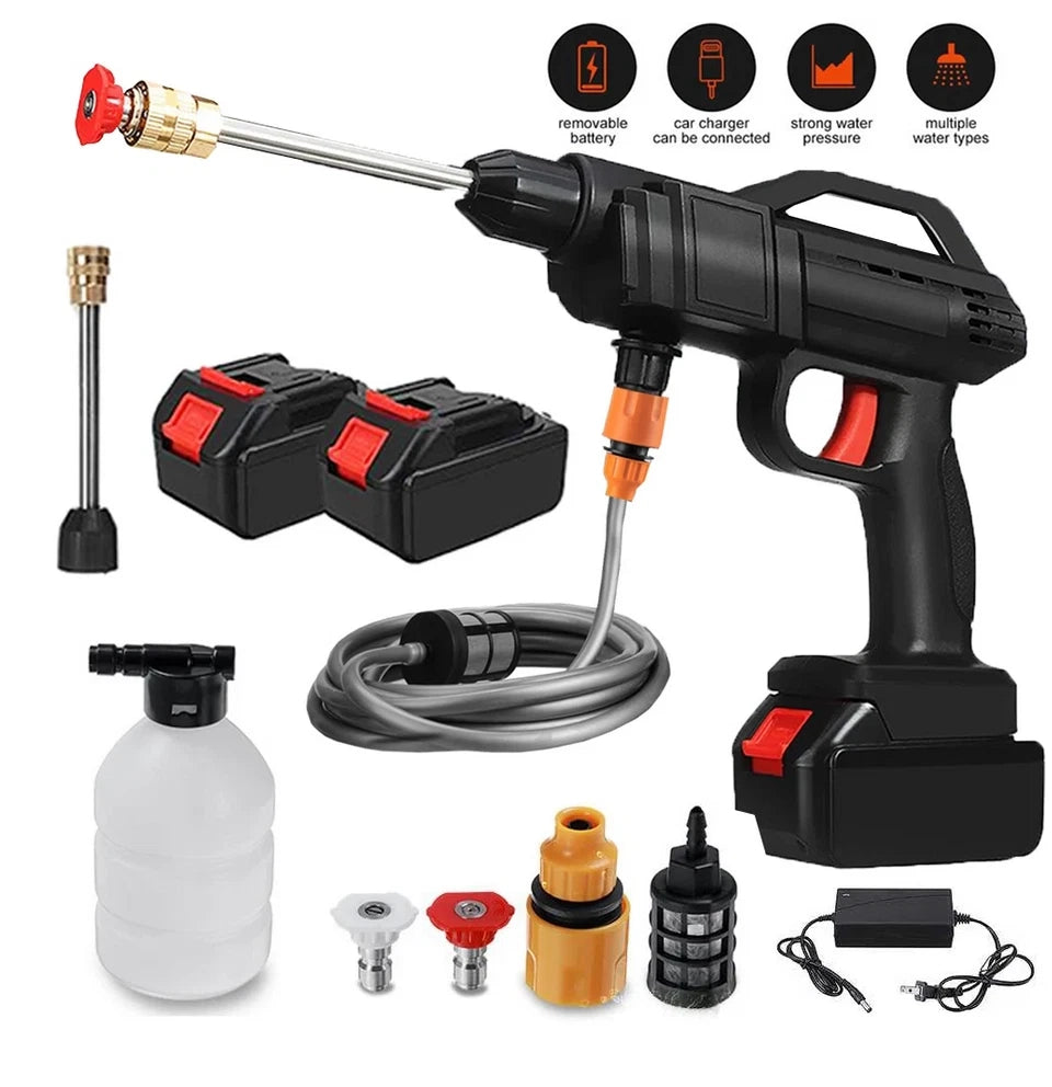 IDROPULITRICE PISTOLA PORTATILE A BATTERIA PRESSIONE ACCESSORI 48V BATTERIA