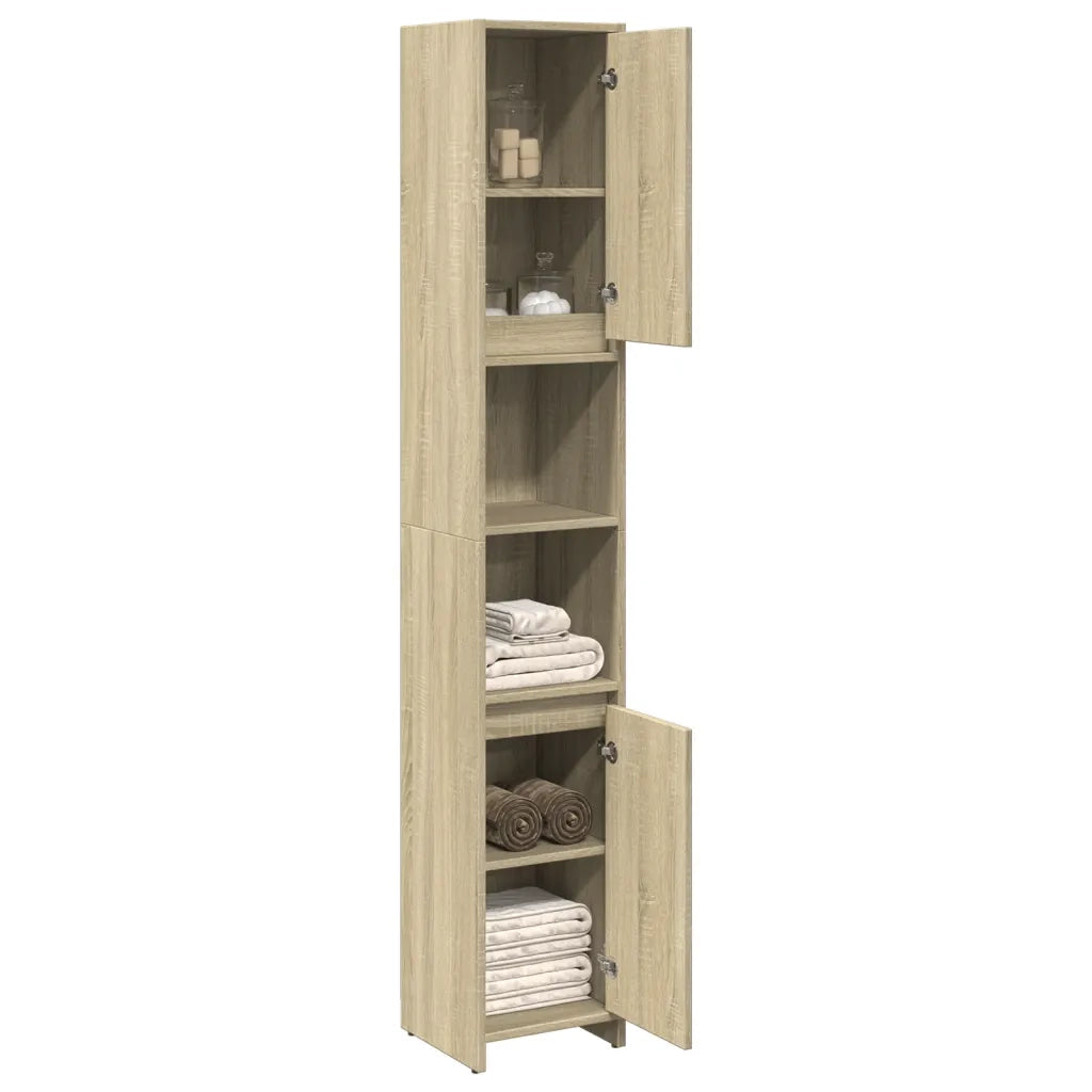 Mobile da Bagno Rovere Sonoma 30x30x183,5 cm Legno Multistrato 849608