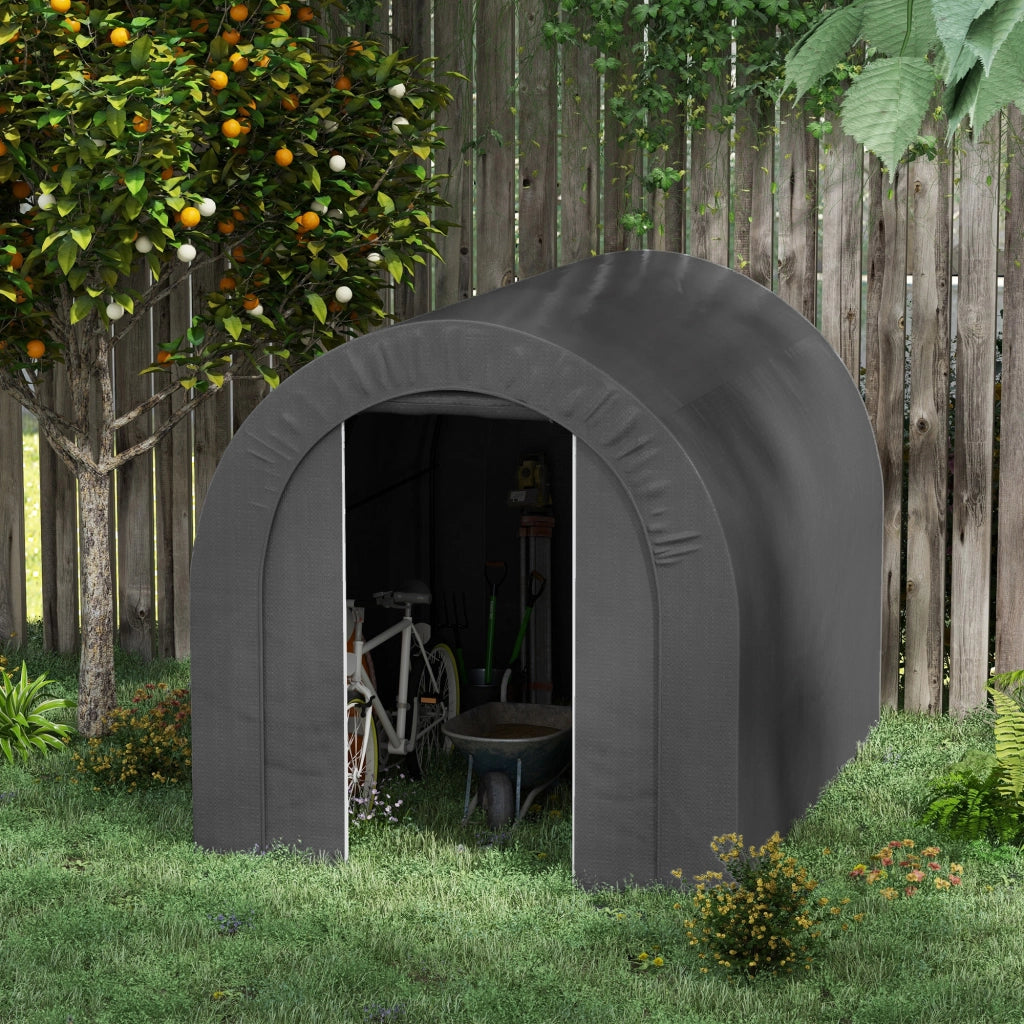 Tenda da giardino garage per bici ¨C zephmum ¨C 240x180x190 cm grigio scuro